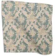 Ikat floral linen - Blue colorway swatch