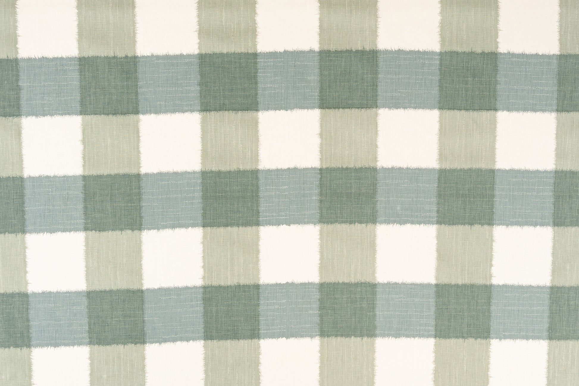 Ikat Check linen - Blue colorway repeat