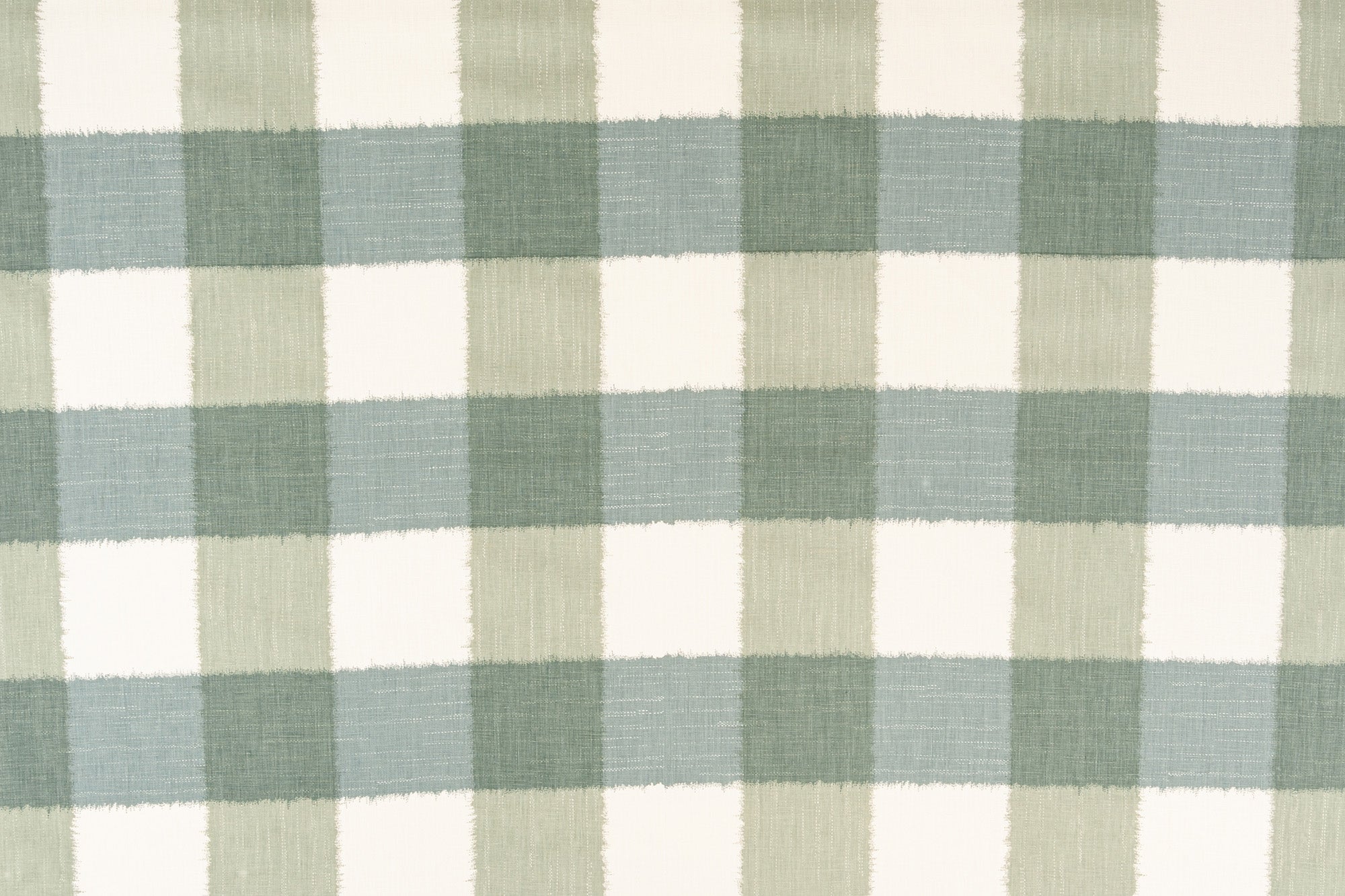 Ikat Check linen - Blue colorway repeat