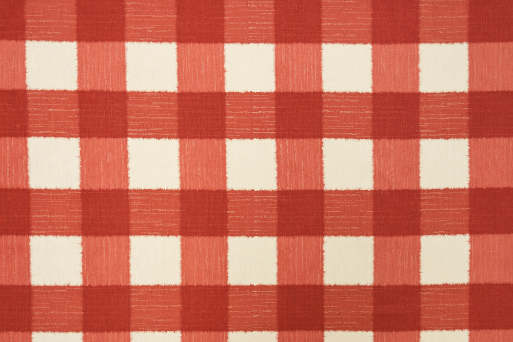 Ikat Check linen - Firehouse colorway repeat