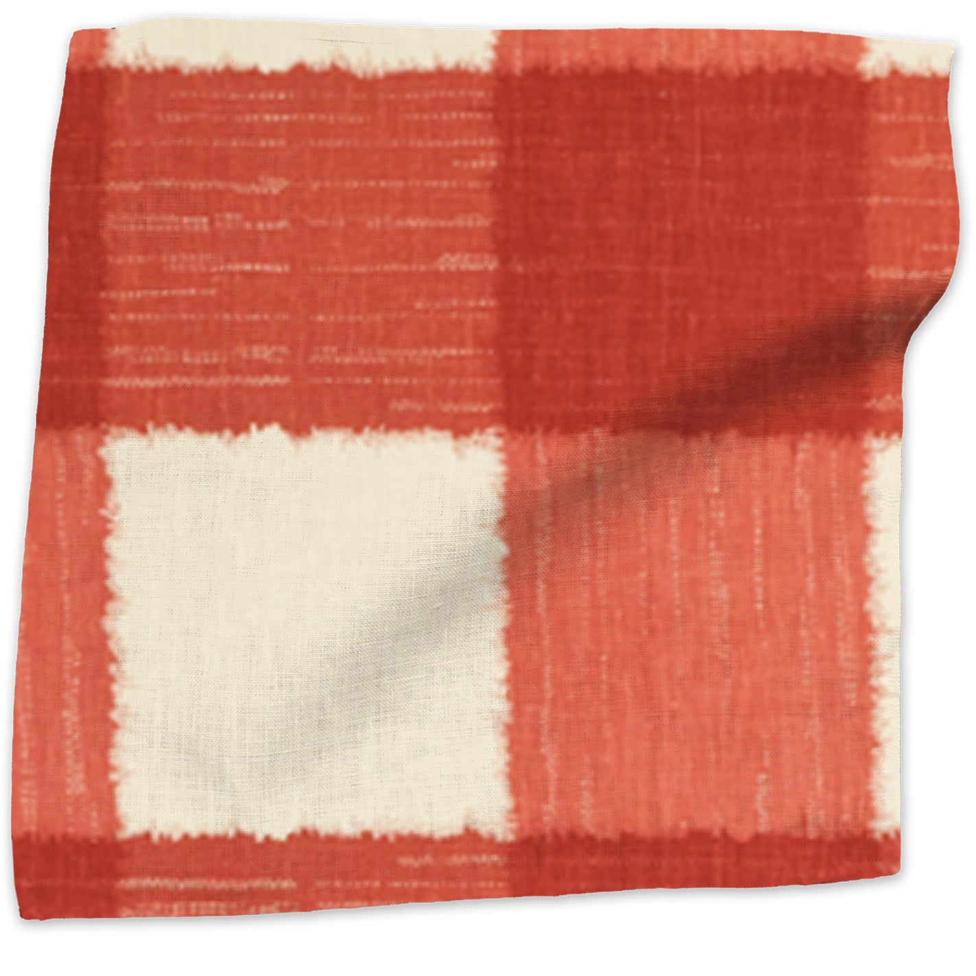 Ikat Check linen - Firehouse colorway swatch