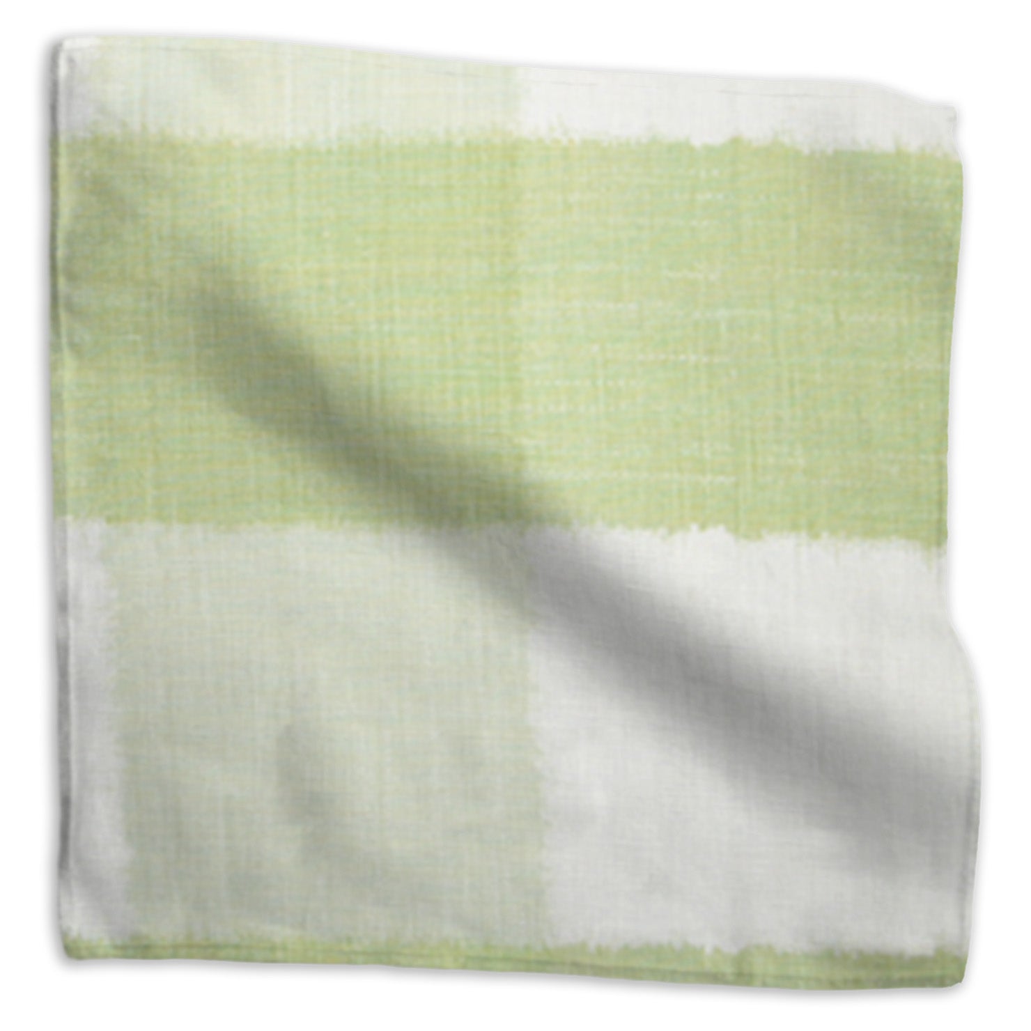 Ikat Check linen - Green colorway swatch