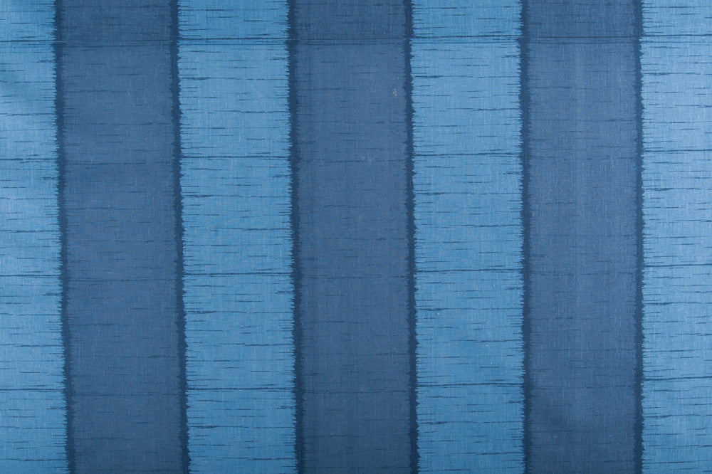 Ikat Stripe linen - Blue colorway repeat