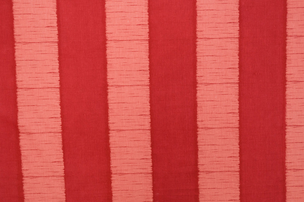 Ikat Stripe linen - Dark Pink colorway repeat