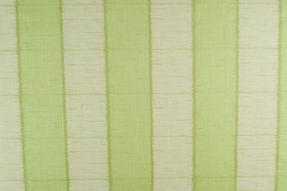 Ikat Stripe linen - Green colorway repeat