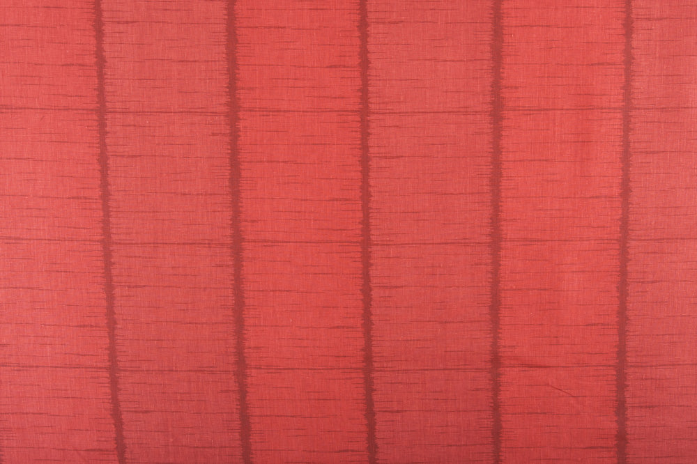 Ikat Stripe linen - Red colorway repeat