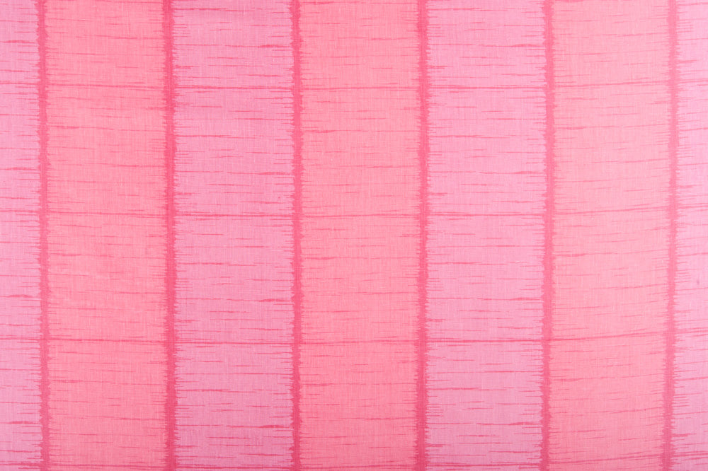Ikat Stripe linen - Rose colorway repeat