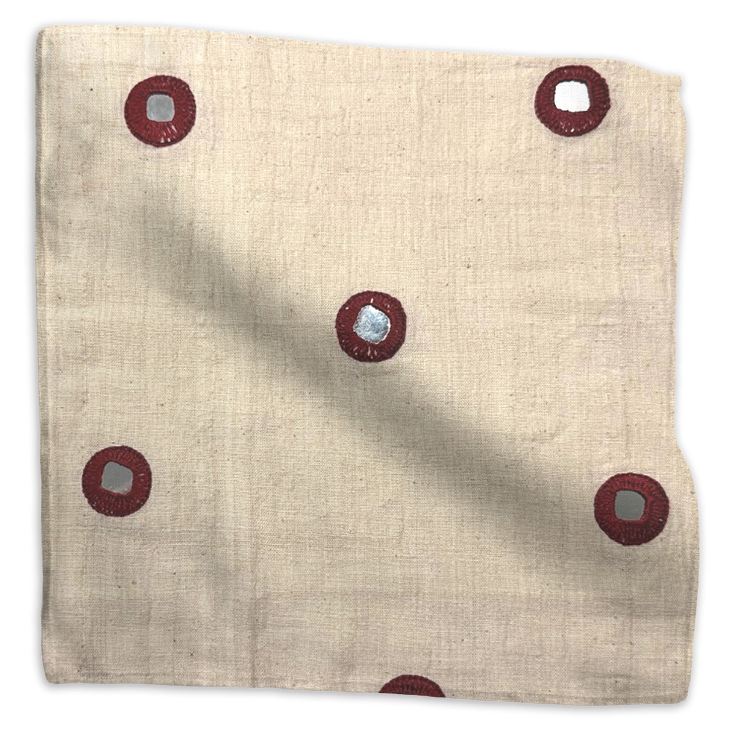 Indian Mirror dotted cotton - Maroon colorway swatch