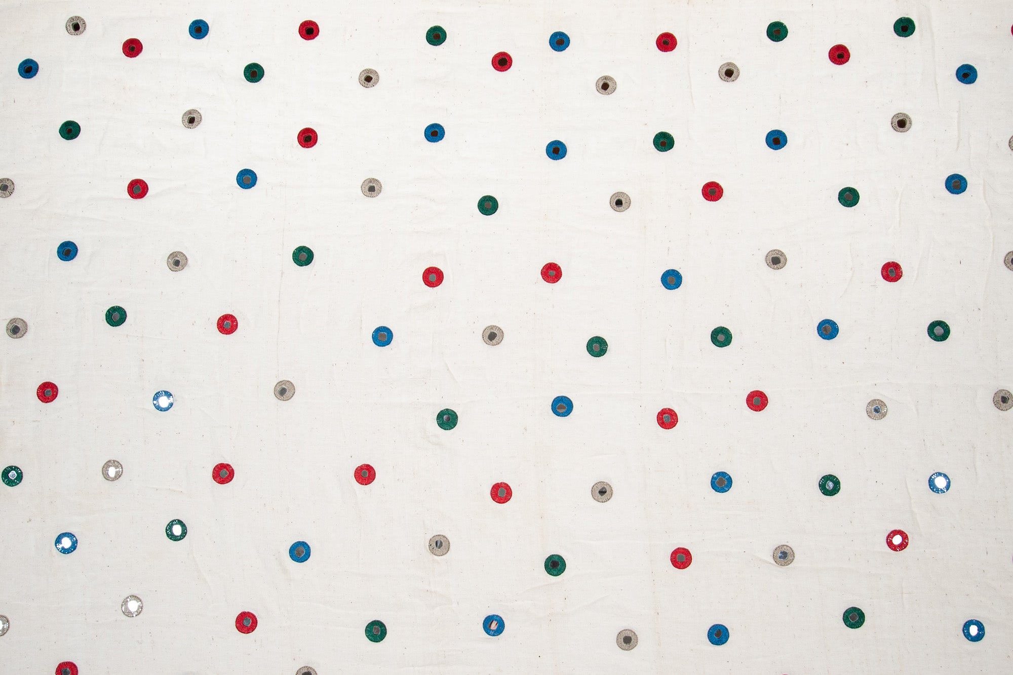 Indian Mirror dotted cotton - Multi-Color colorway repeat