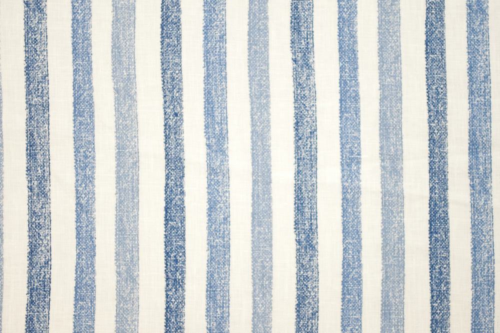 Ithaca stripe linen - Blue/Slate/Forrest colorway repeat