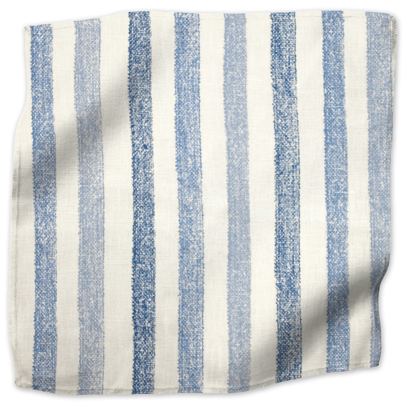 Ithaca stripe linen - Blue/Slate/Forrest colorway swatch