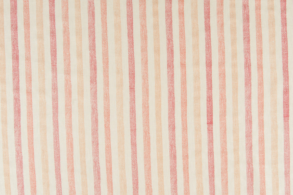 Ithaca stripe linen - Blush/Rosé/Coral colorway repeat