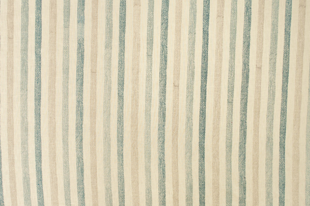 Ithaca stripe linen - Cement colorway repeat