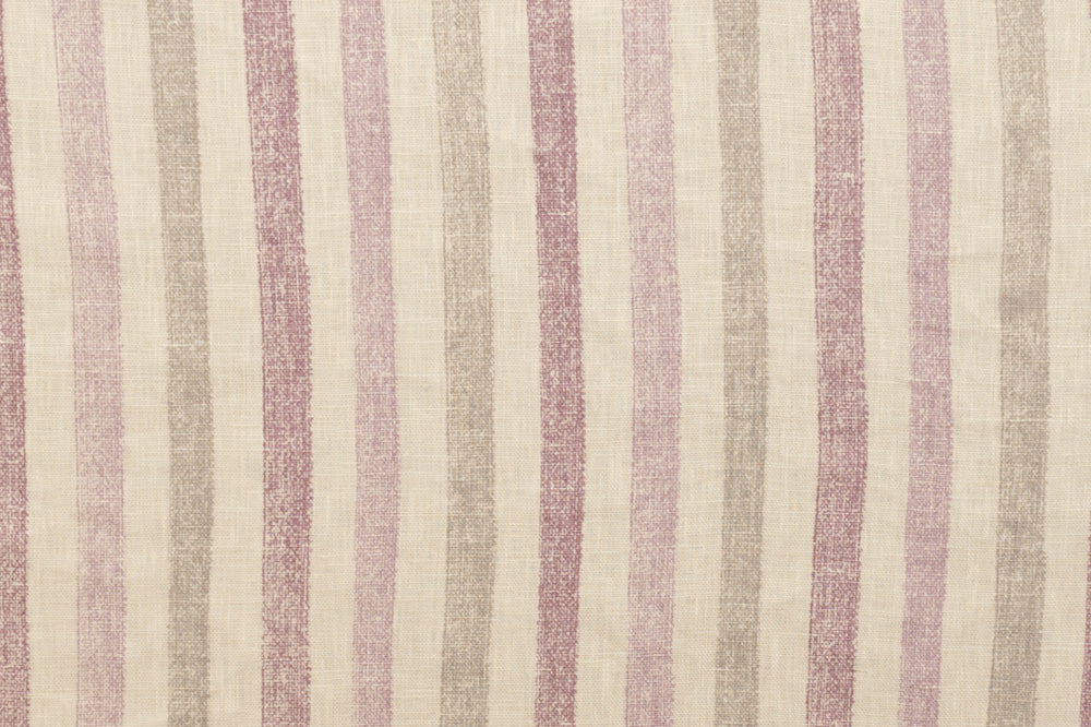 Ithaca stripe linen - Mauve/Lavender/Pistachio colorway repeat