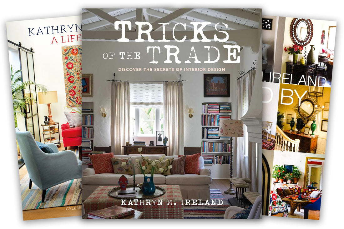 Three covers of Kathryn M. Ireland's latest design books