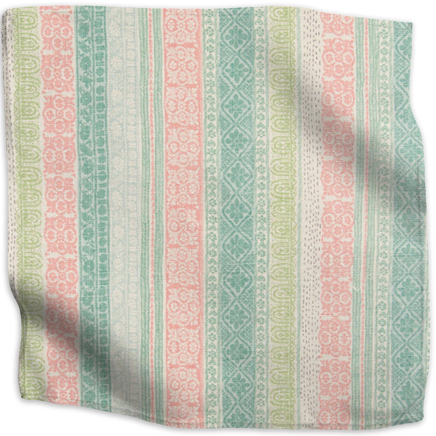 Keltic Stripe linen - Turquoise colorway swatch