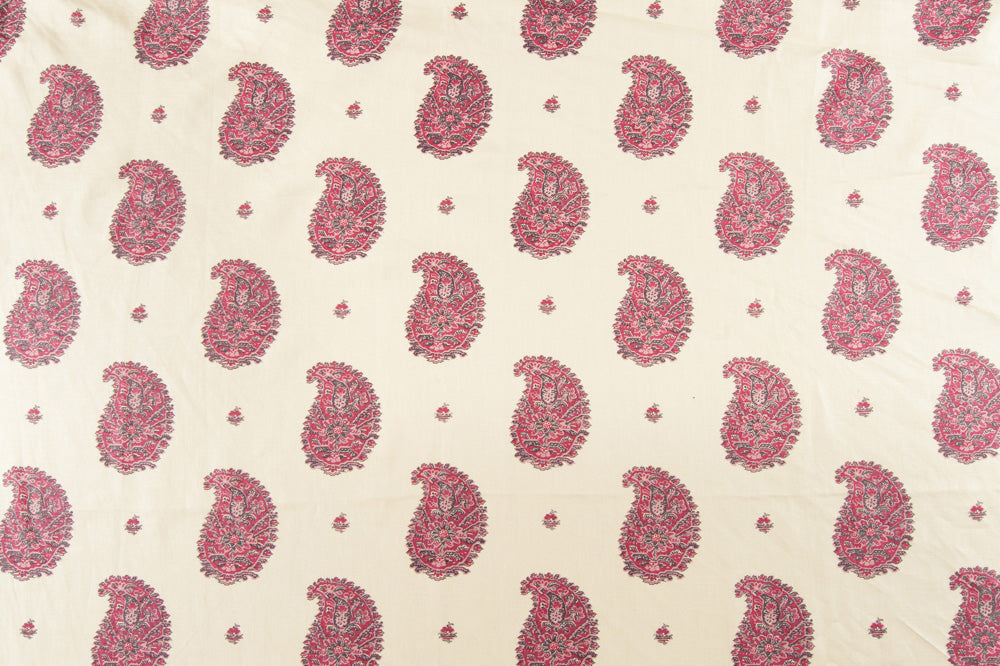 Kirkbean floral linen - Aubergine colorway repeat