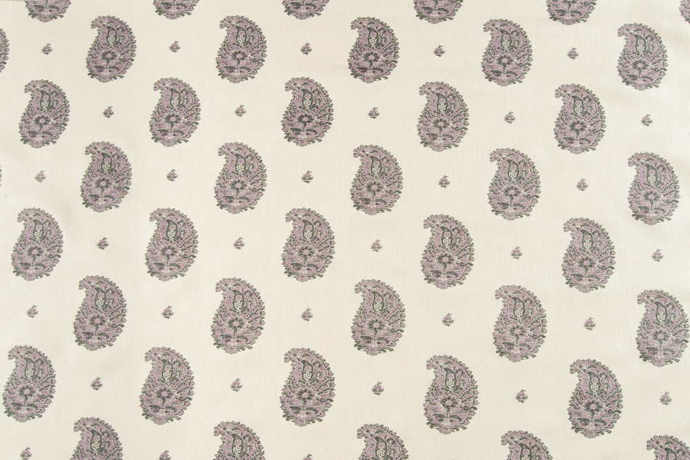 Kirkbean floral linen - Lavender (Pewter) colorway repeat