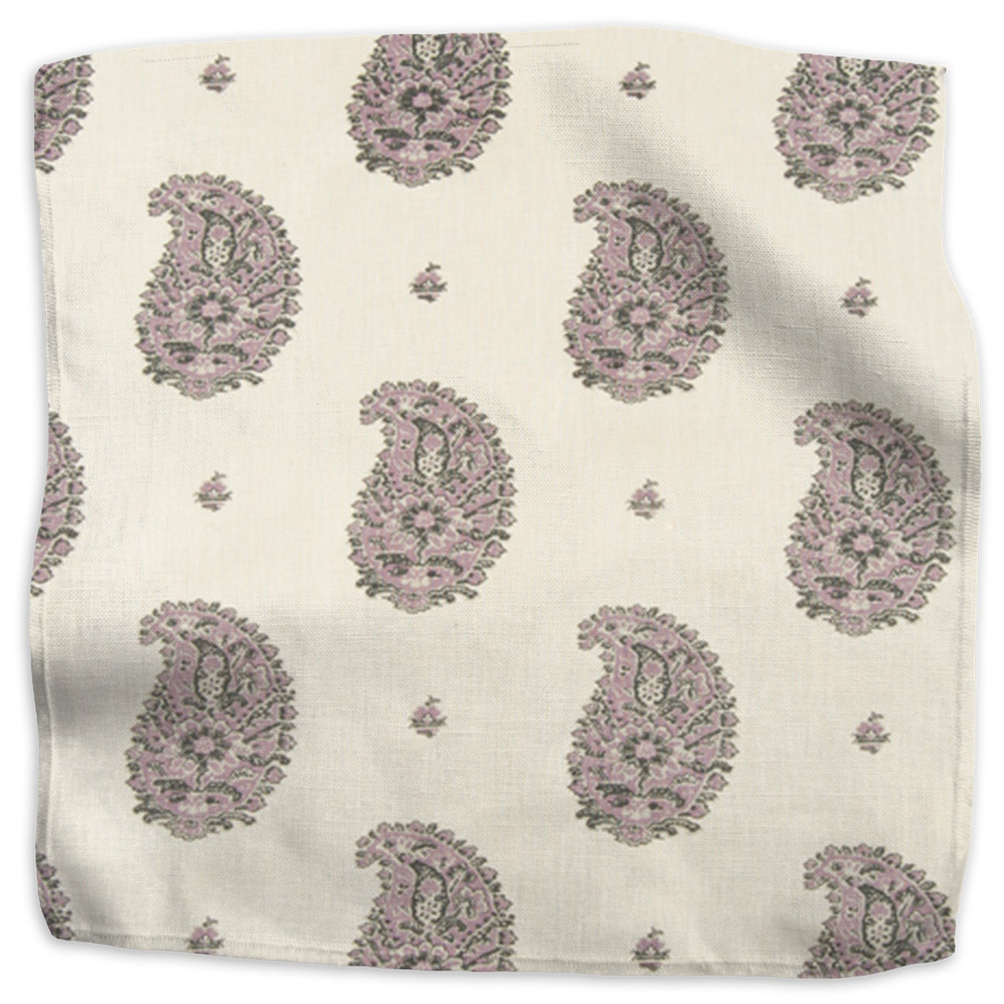 Kirkbean floral linen - Lavender (Pewter) colorway swatch