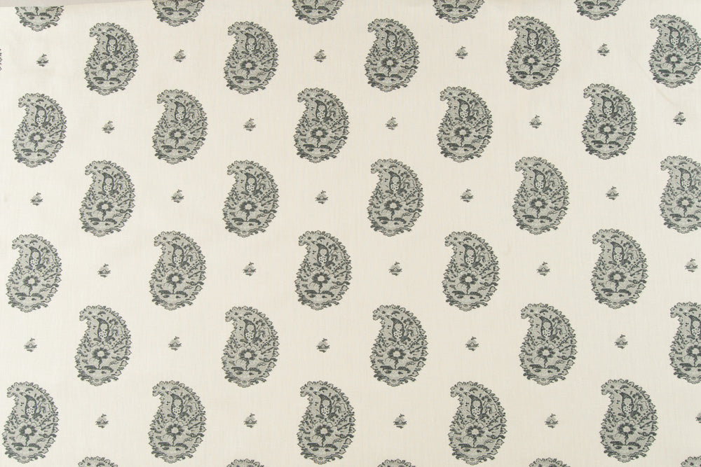 Kirkbean floral linen - Pewter (Charcoal) colorway repeat