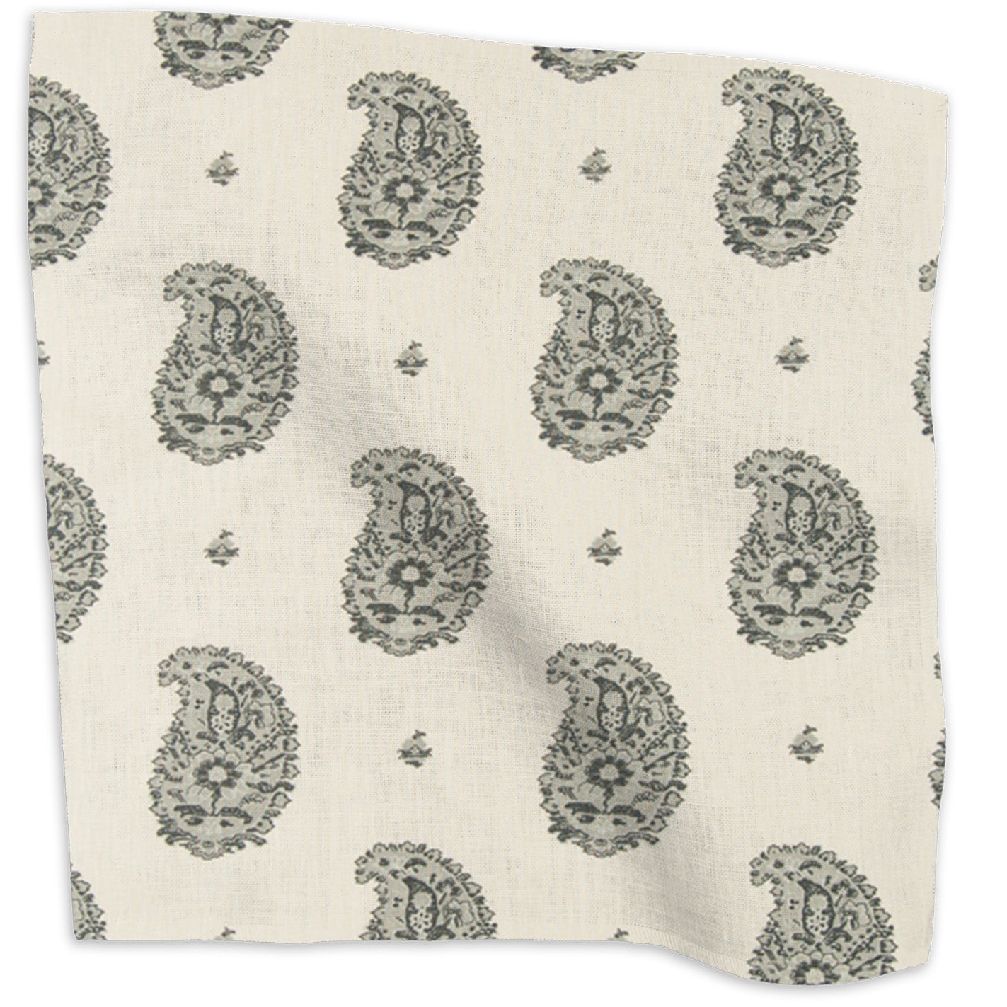 Kirkbean floral linen - Pewter (Charcoal) colorway swatch