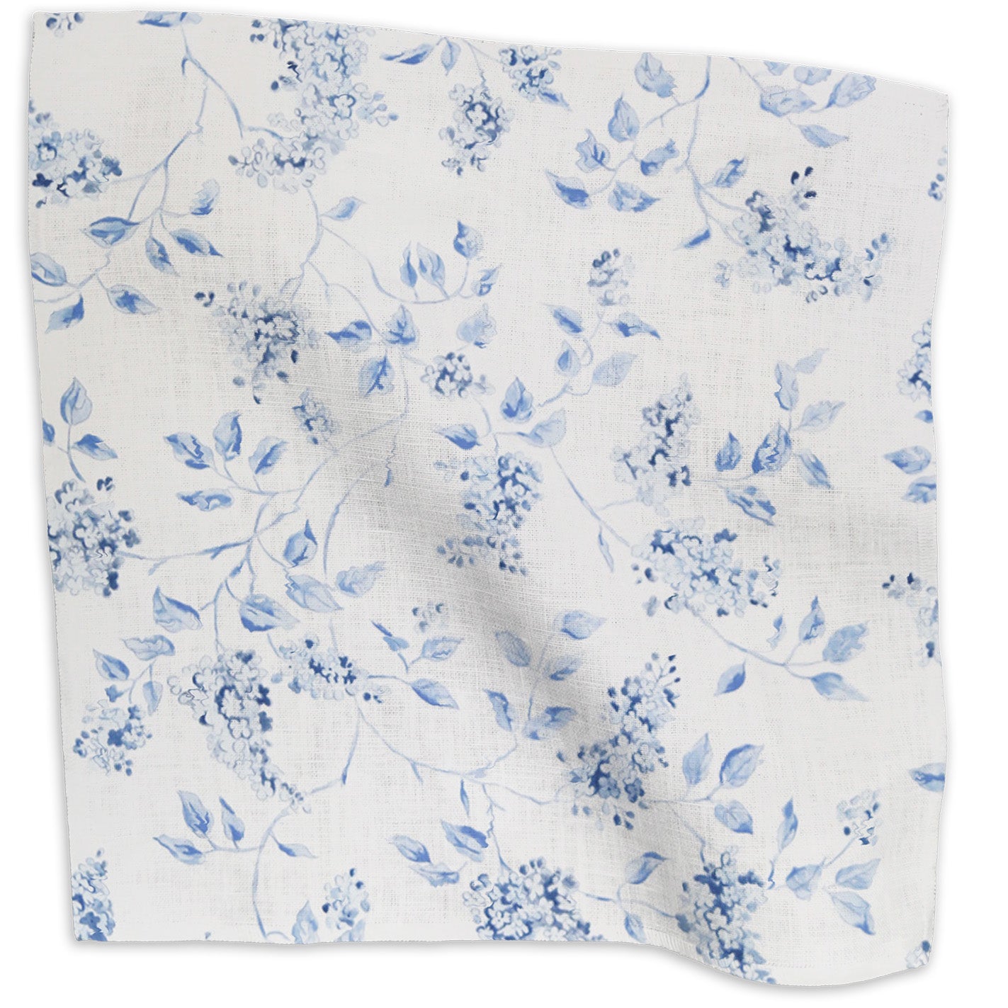 Lilac floral linen/cotton blend - Blue colorway swatch