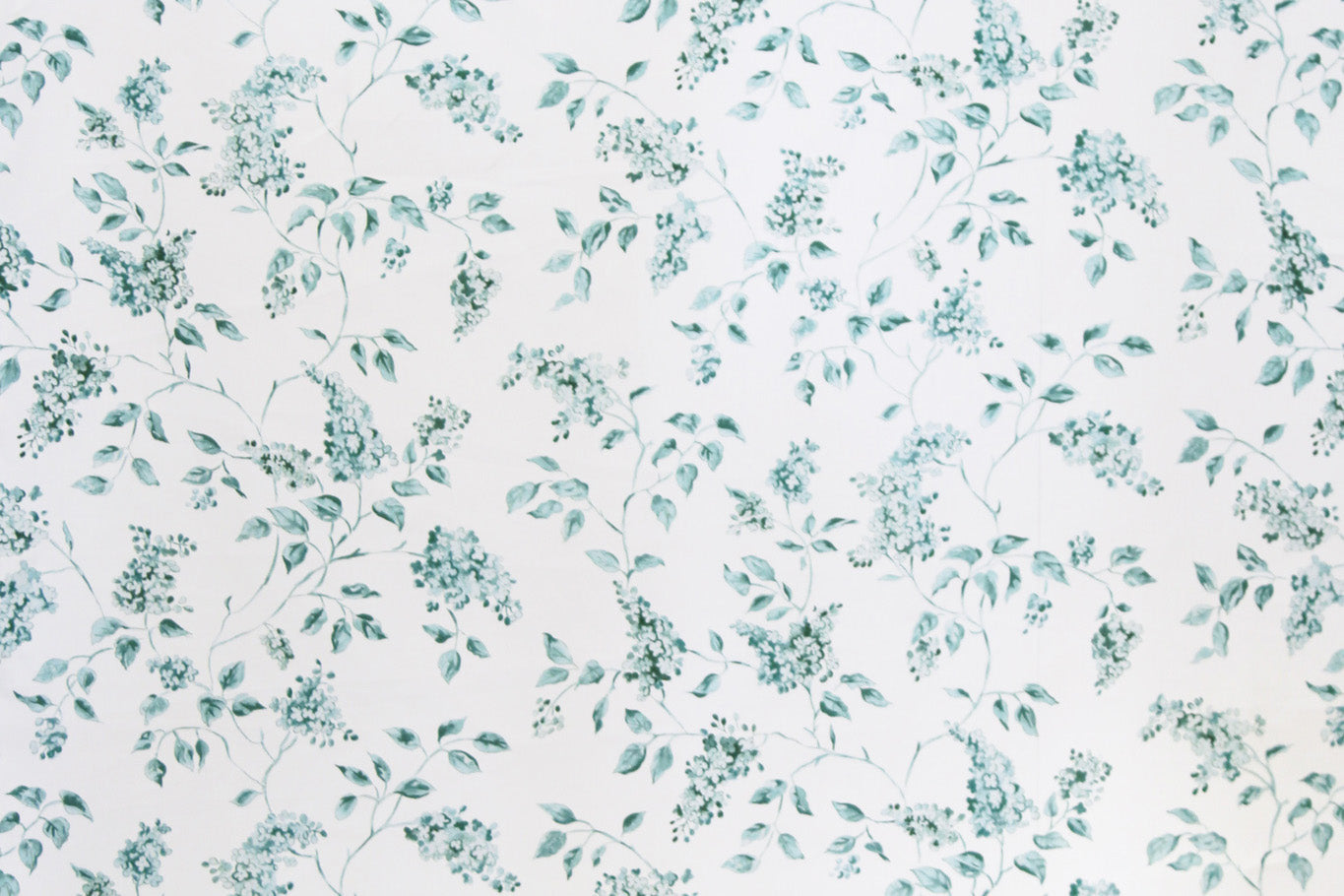 Lilac floral linen/cotton blend - Green colorway repeat