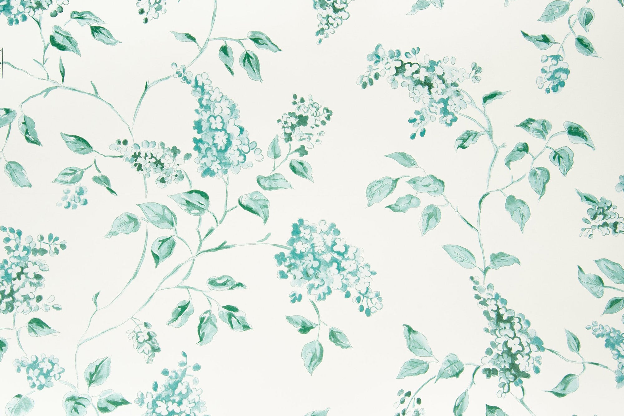 Lilac floral wallpaper - Green colorway repeat