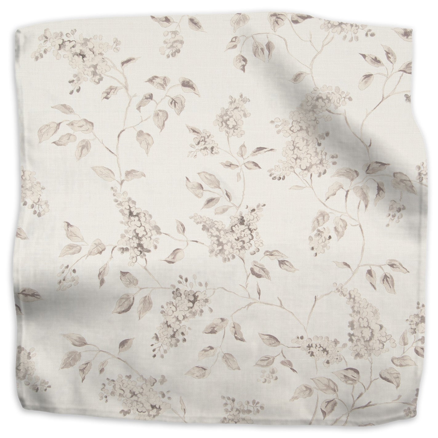 Lilac floral linen/cotton blend - Pewter colorway swatch