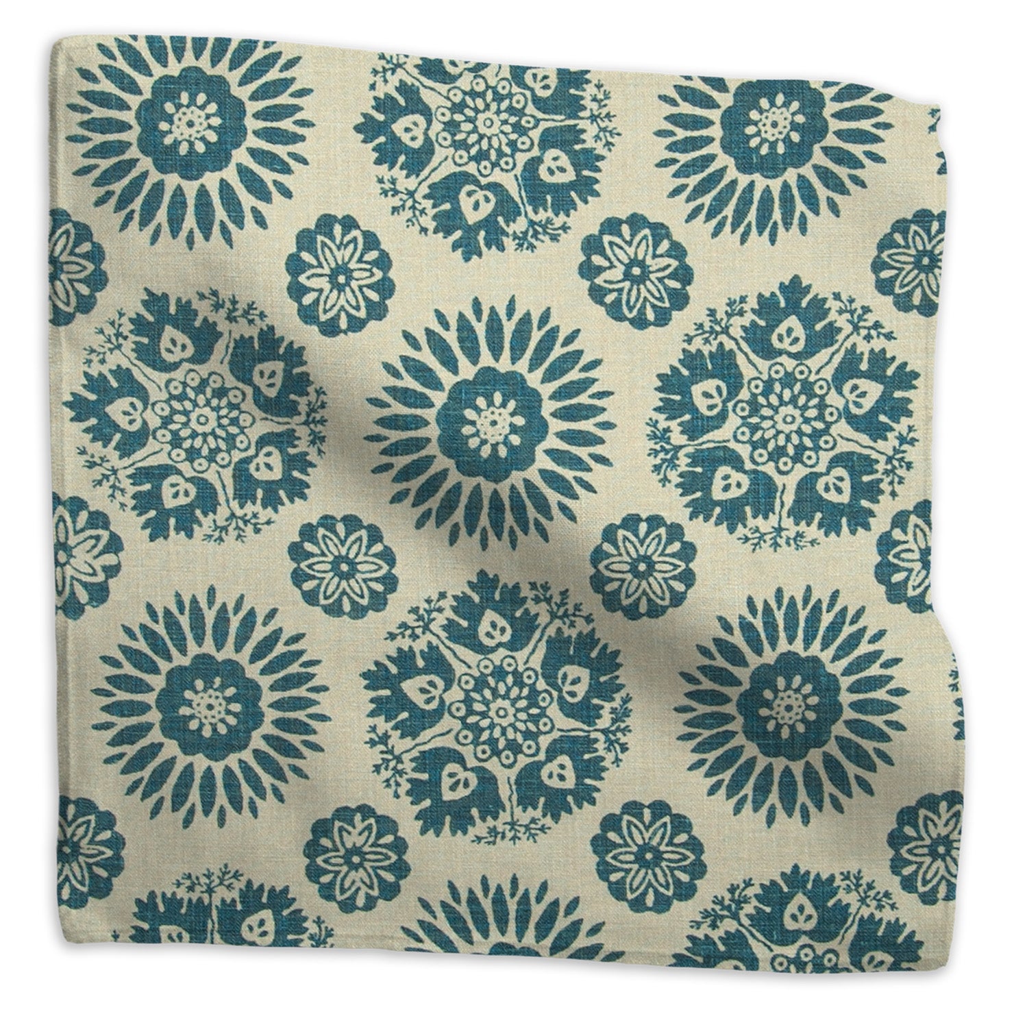 Lola 2 Tone floral linen - Blueberry colorway swatch