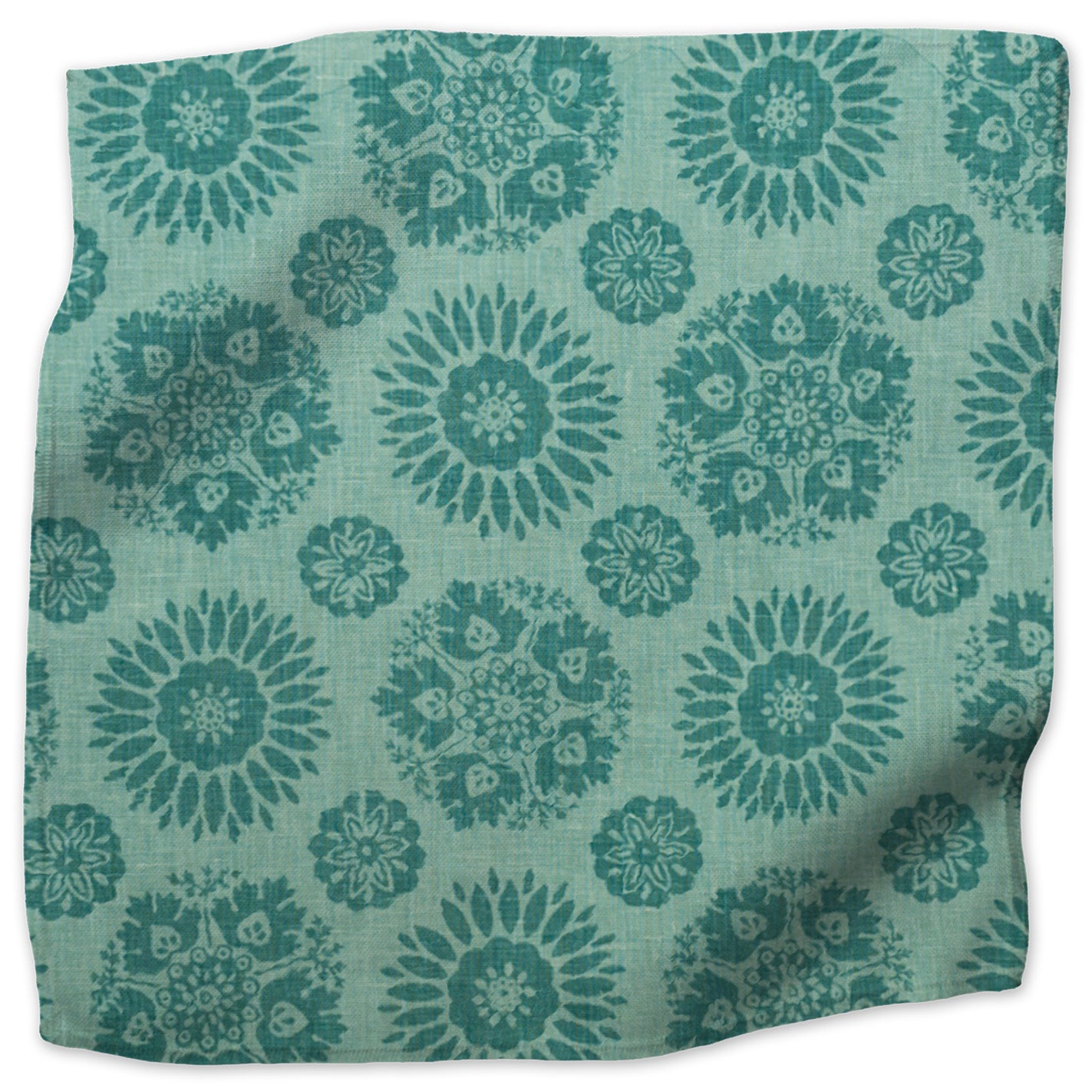 Lola 2 Tone floral linen - Mint colorway swatch