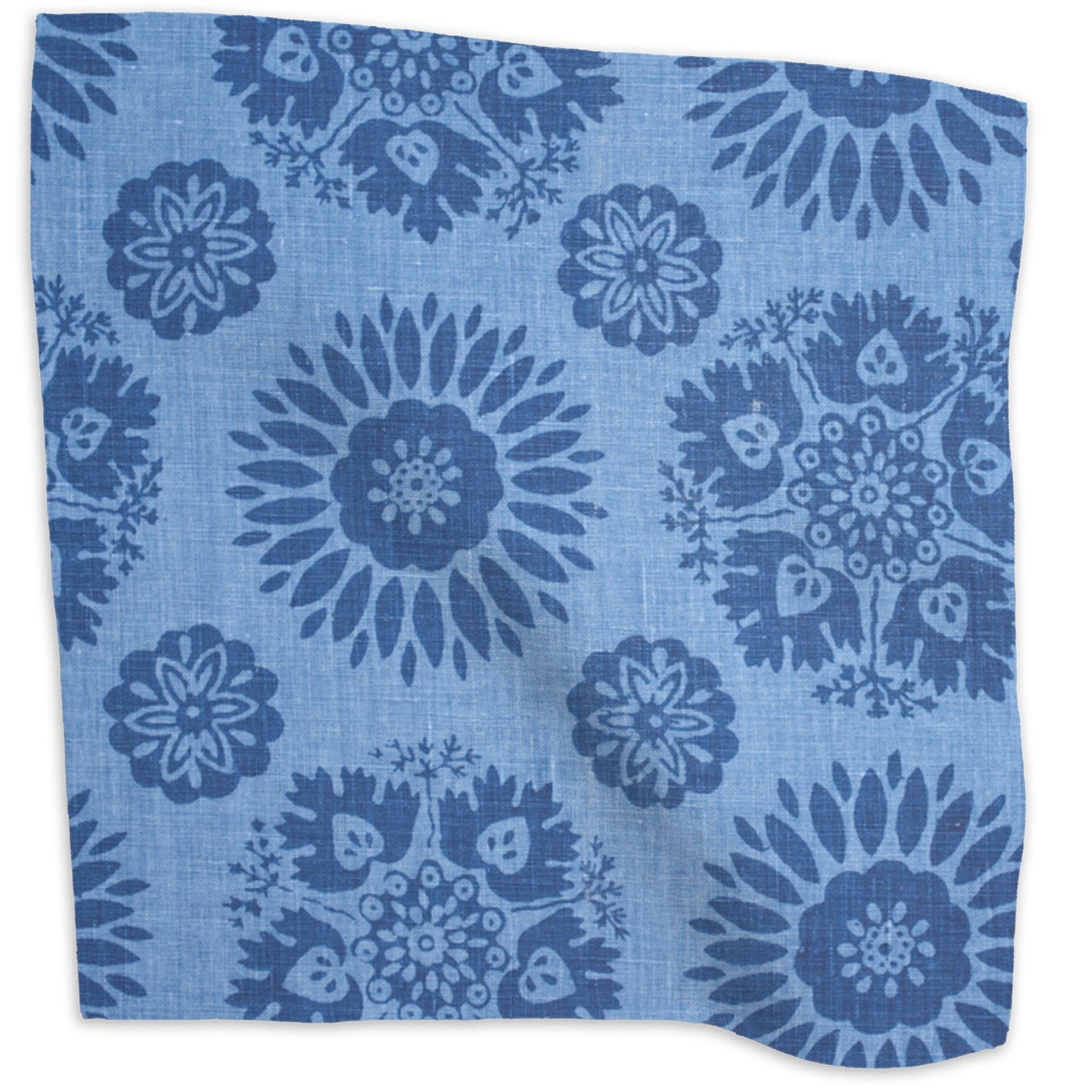 Lola 2 Tone floral linen - Nautical colorway swatch