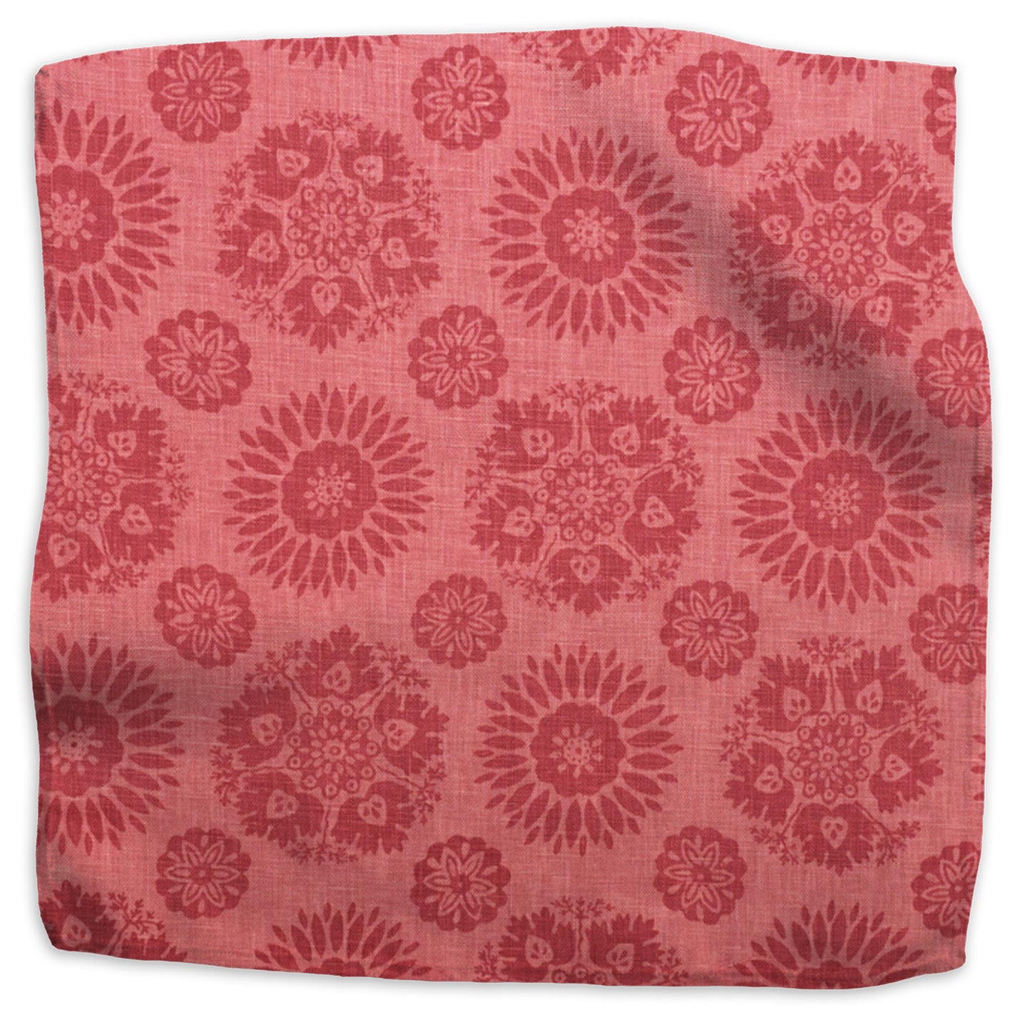 Lola 2 Tone floral linen - Raspberry colorway swatch