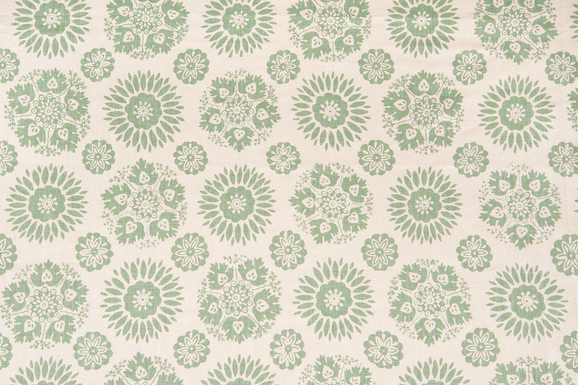 Lola floral linen - Green colorway repeat