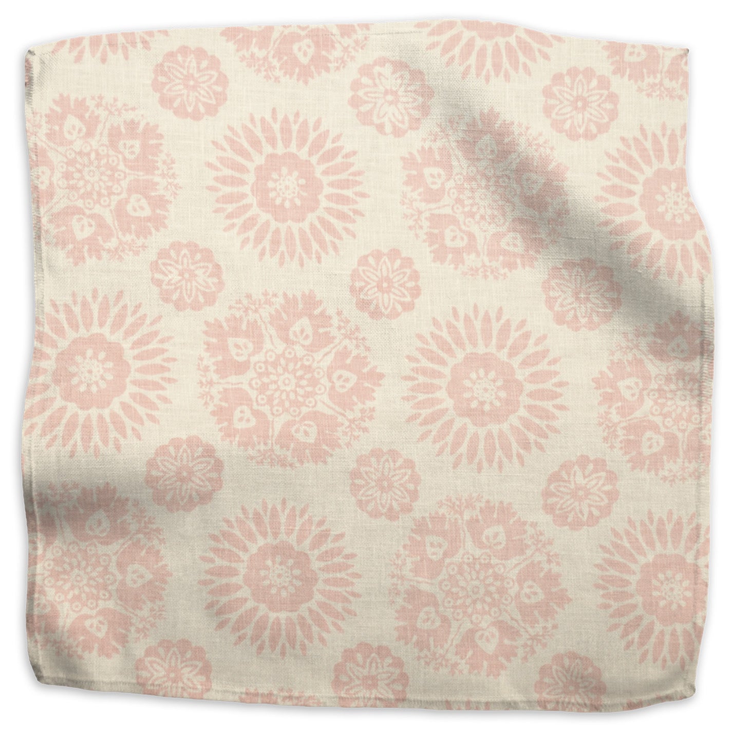 Lola Natural/Reverse floral linen - Pastel Pink colorway swatch
