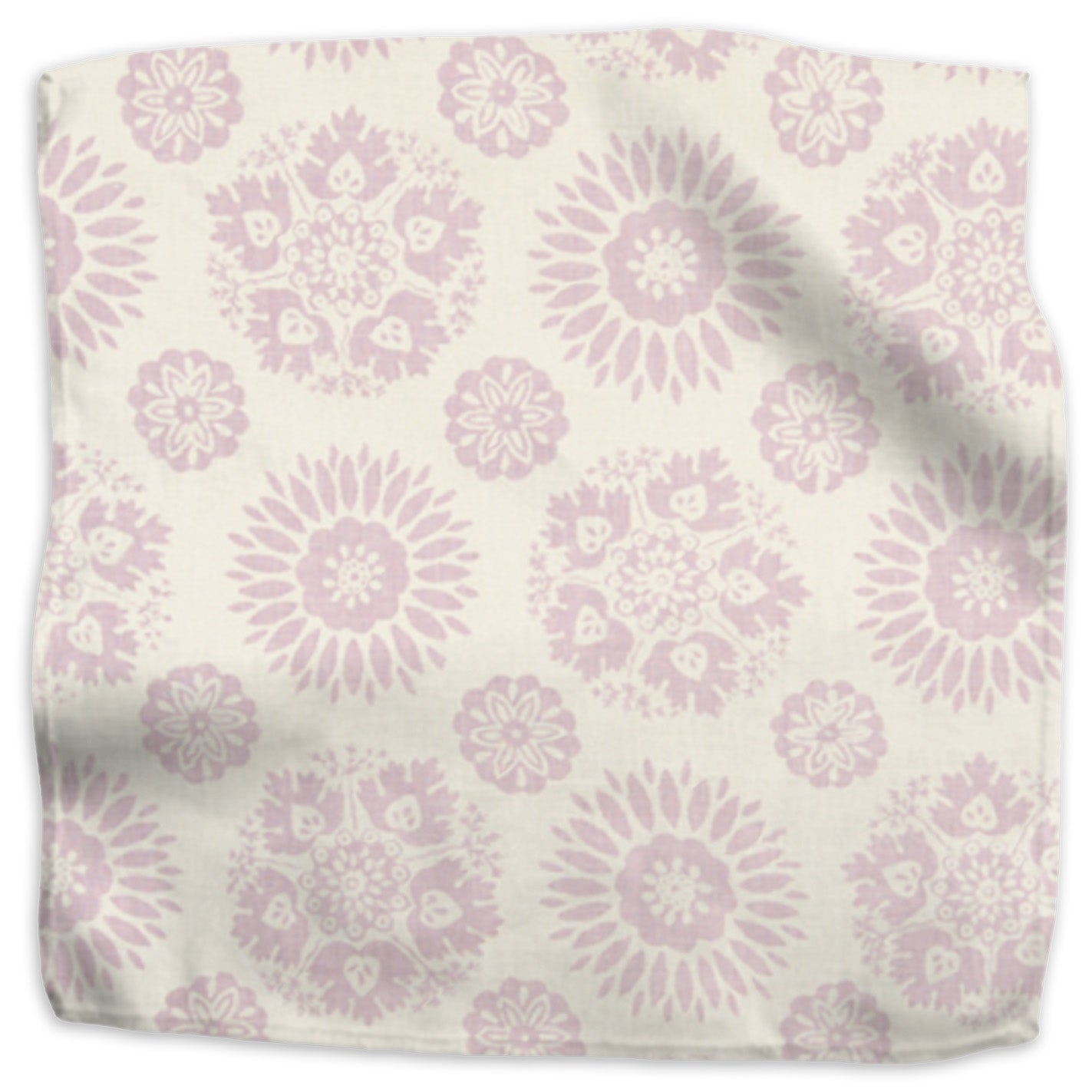 Lola Natural/Reverse floral linen - Pastel Purple colorway swatch