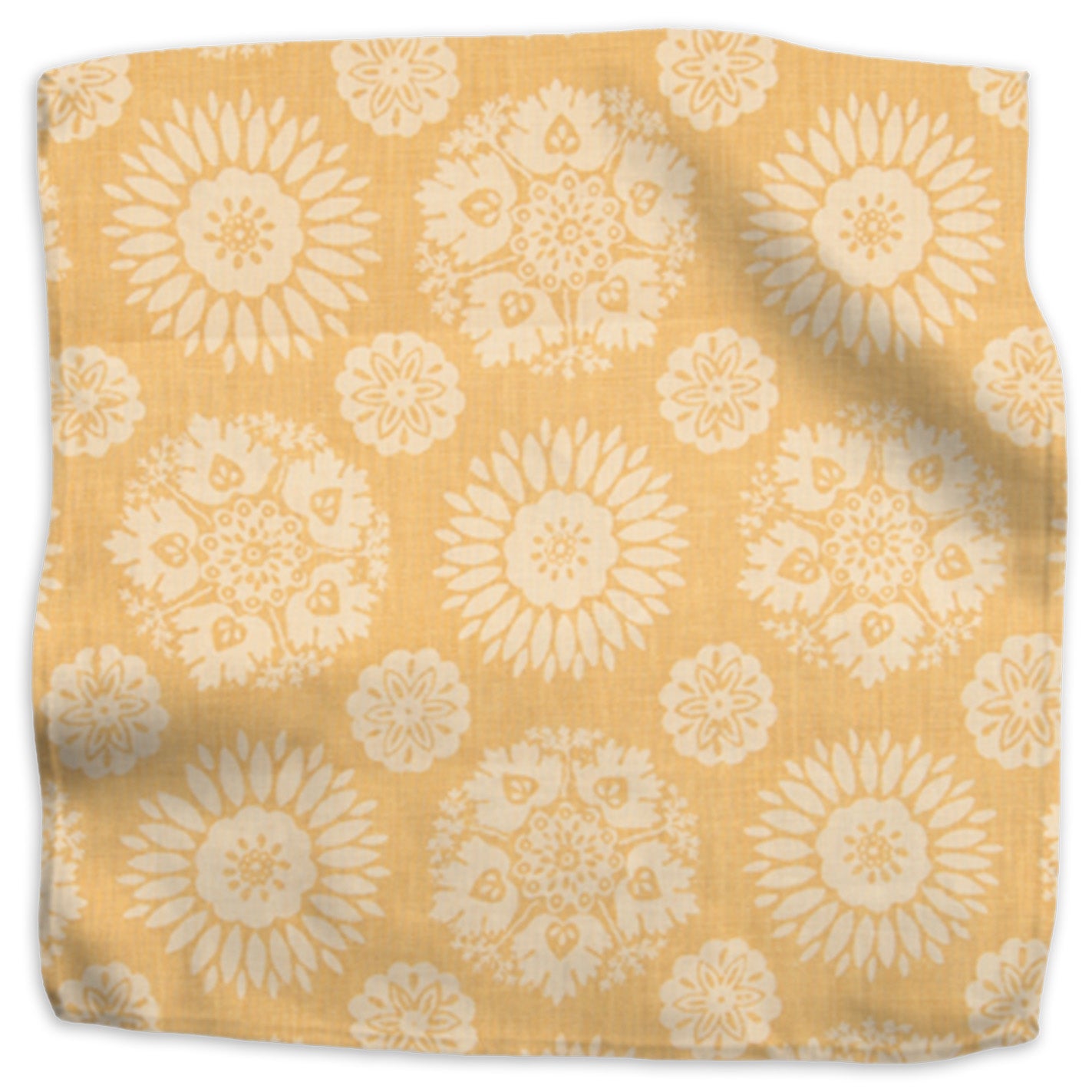 Lola 2 Tone floral linen - Straw/Wheat colorway swatch