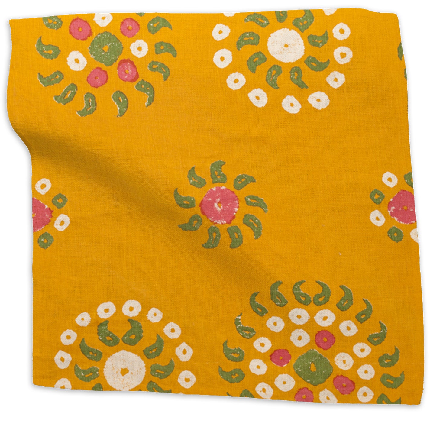 Marrakech geometric linen - Tangelo colorway swatch