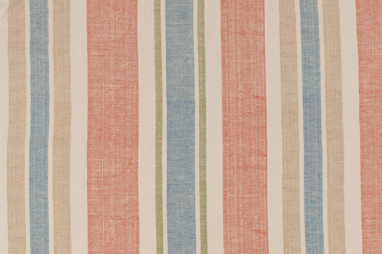 Moroccan Stripe linen - Flame colorway repeat