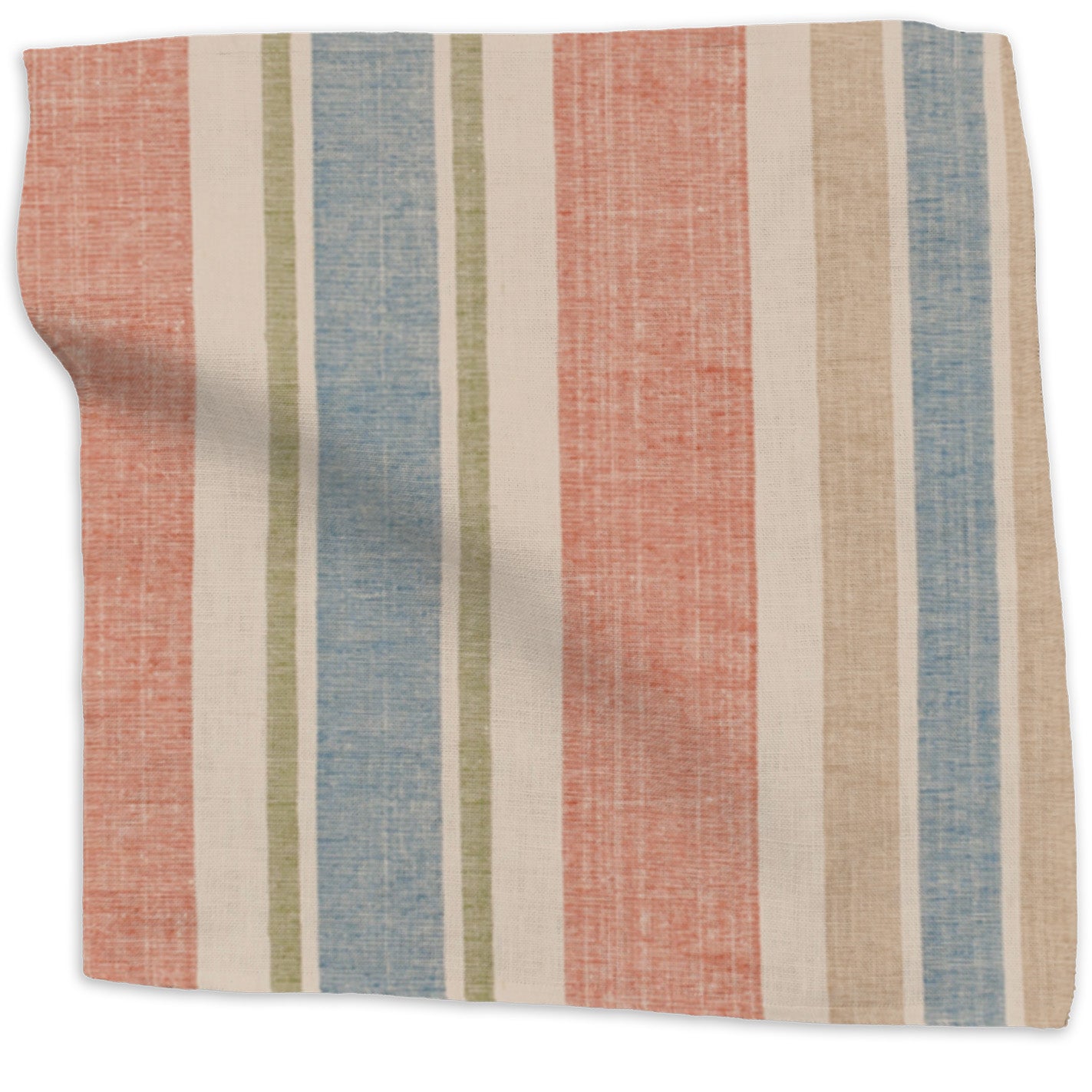 Moroccan Stripe linen - Flame colorway swatch