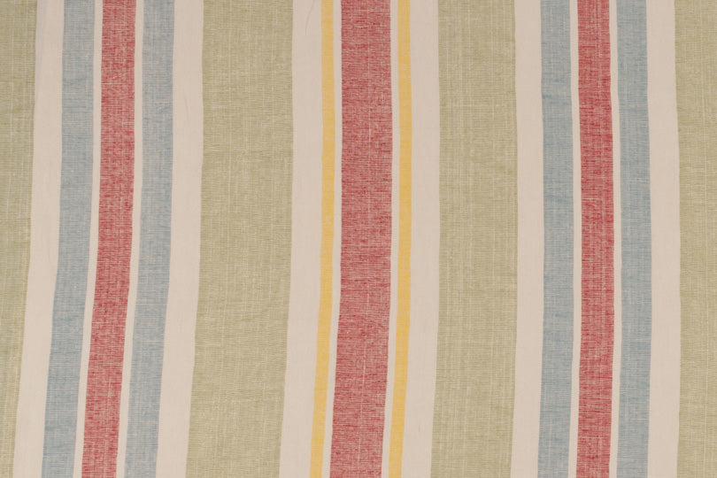 Moroccan Stripe linen - Margarita Green colorway repeat