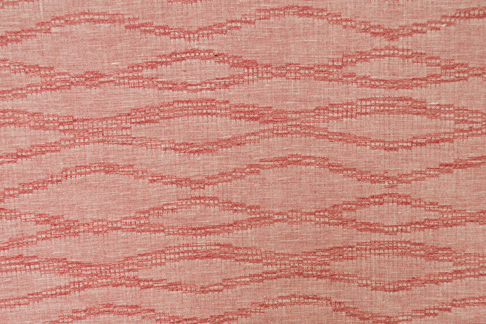 Moroccan Weave woven linen - Red colorway repeat
