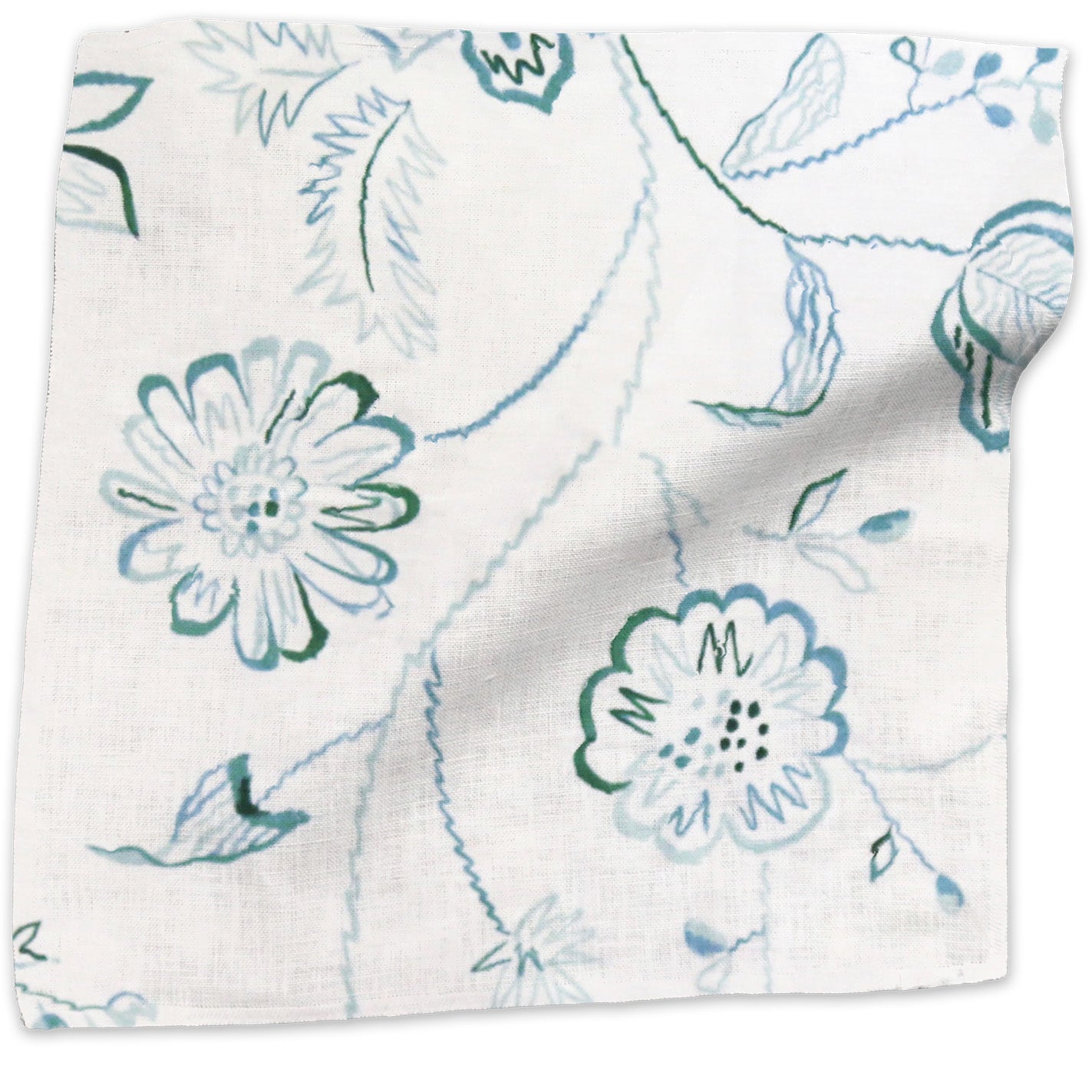 Northhaven floral linen/cotton blend - Green colorway swatch