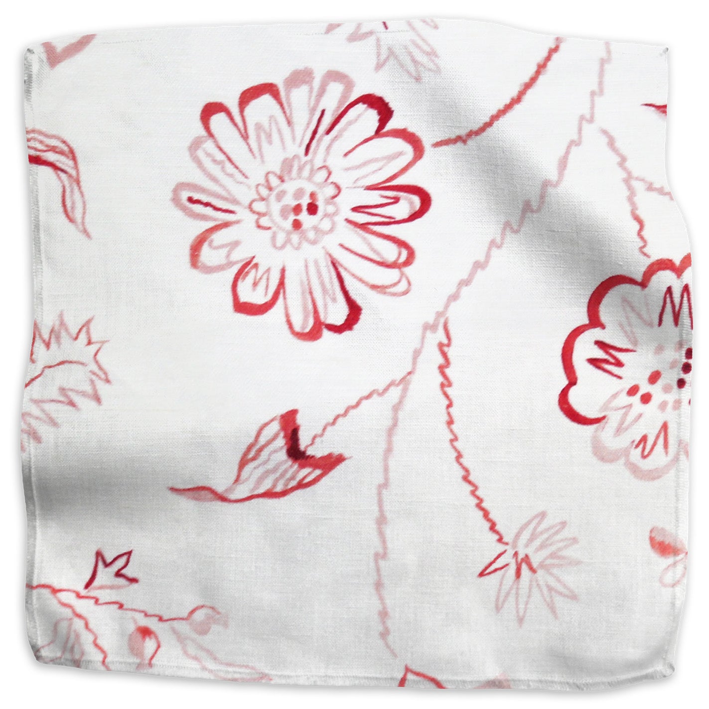 Northhaven floral linen/cotton blend - Red colorway swatch