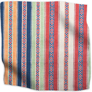 Ottoman Stripe linen - Royal Multi-Color colorway swatch