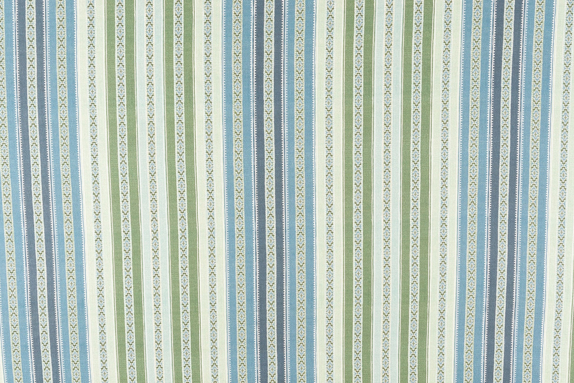 Ottoman Stripe linen - Sea colorway repeat