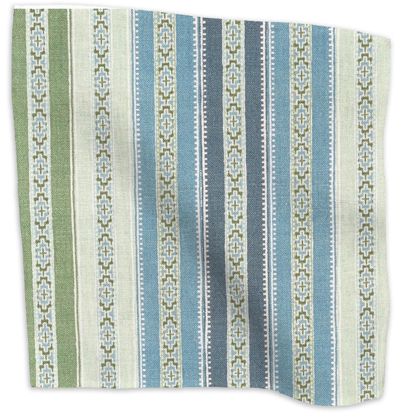 Ottoman Stripe linen - Sea colorway swatch