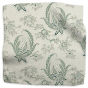 Paisley Stripe linen - Blue colorway swatch