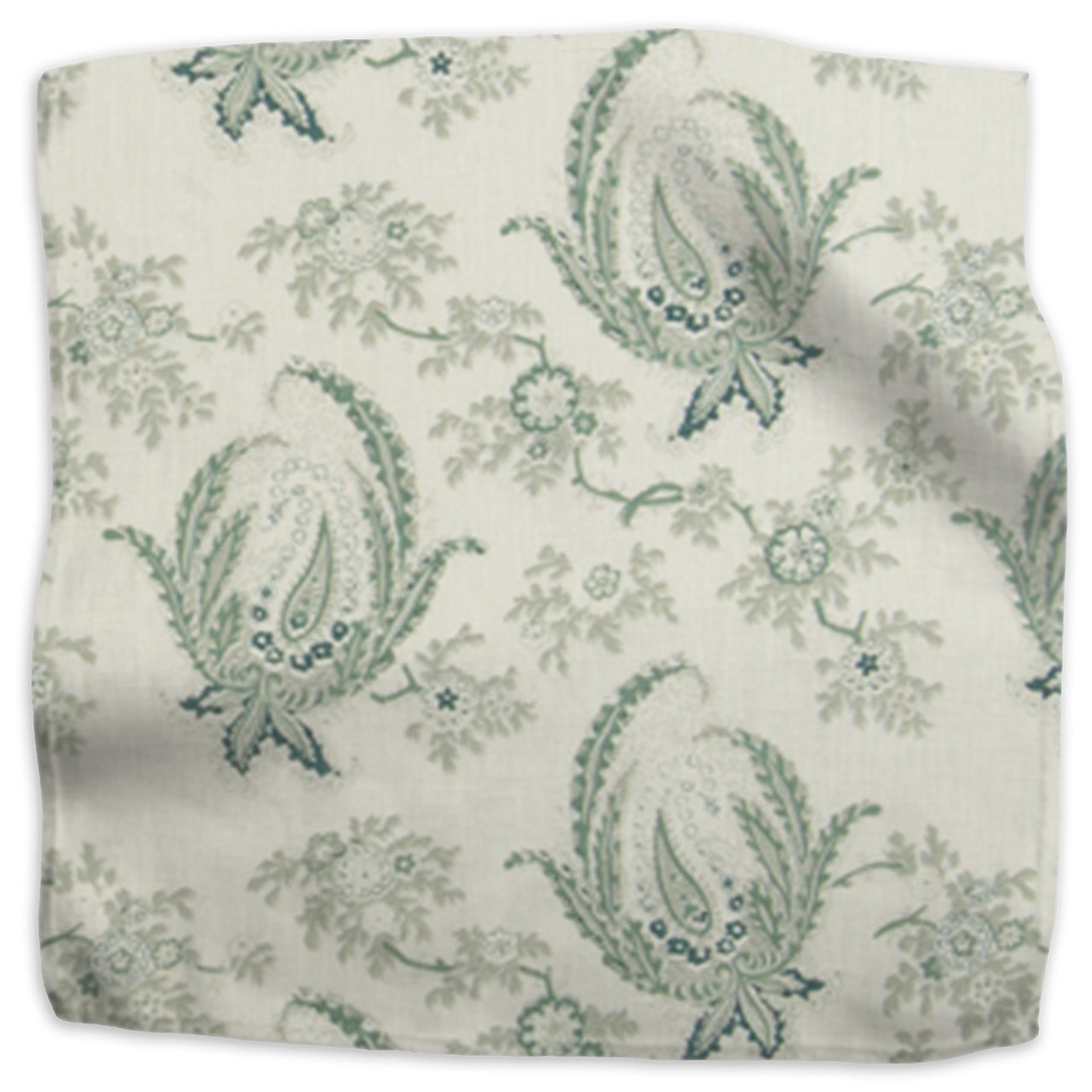Paisley Stripe linen - Blue colorway swatch