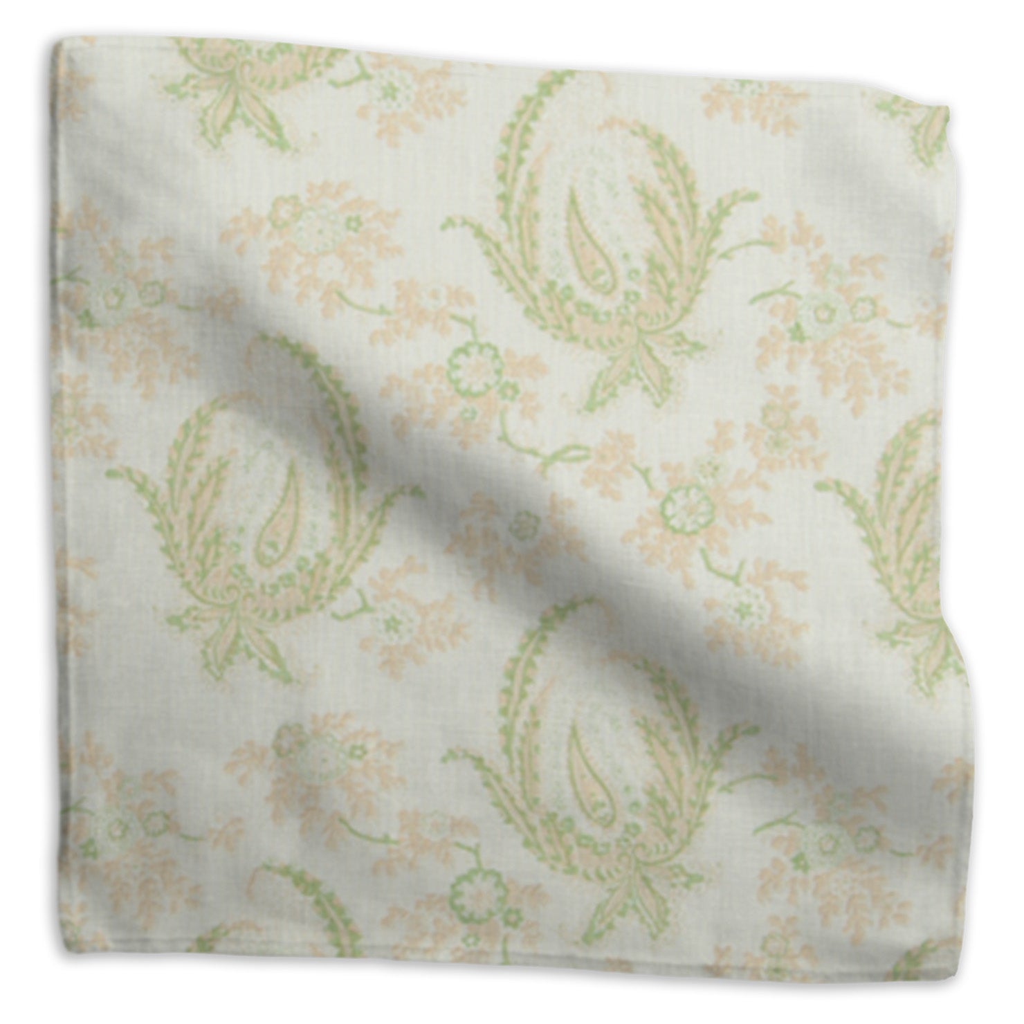 Paisley Stripe linen - Green colorway swatch